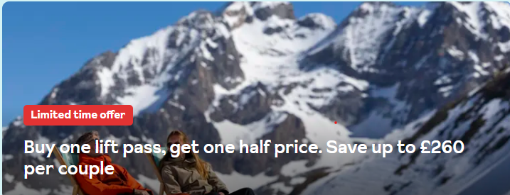 The fresh snow, the mountain views, the long lunches, there’s plenty that makes a ski holiday better. And, for a limited time, we’re adding one more thing to the list – buy one lift pass and get one half price on all ski holidays in Europe.
Ski Better with Born2Ski!